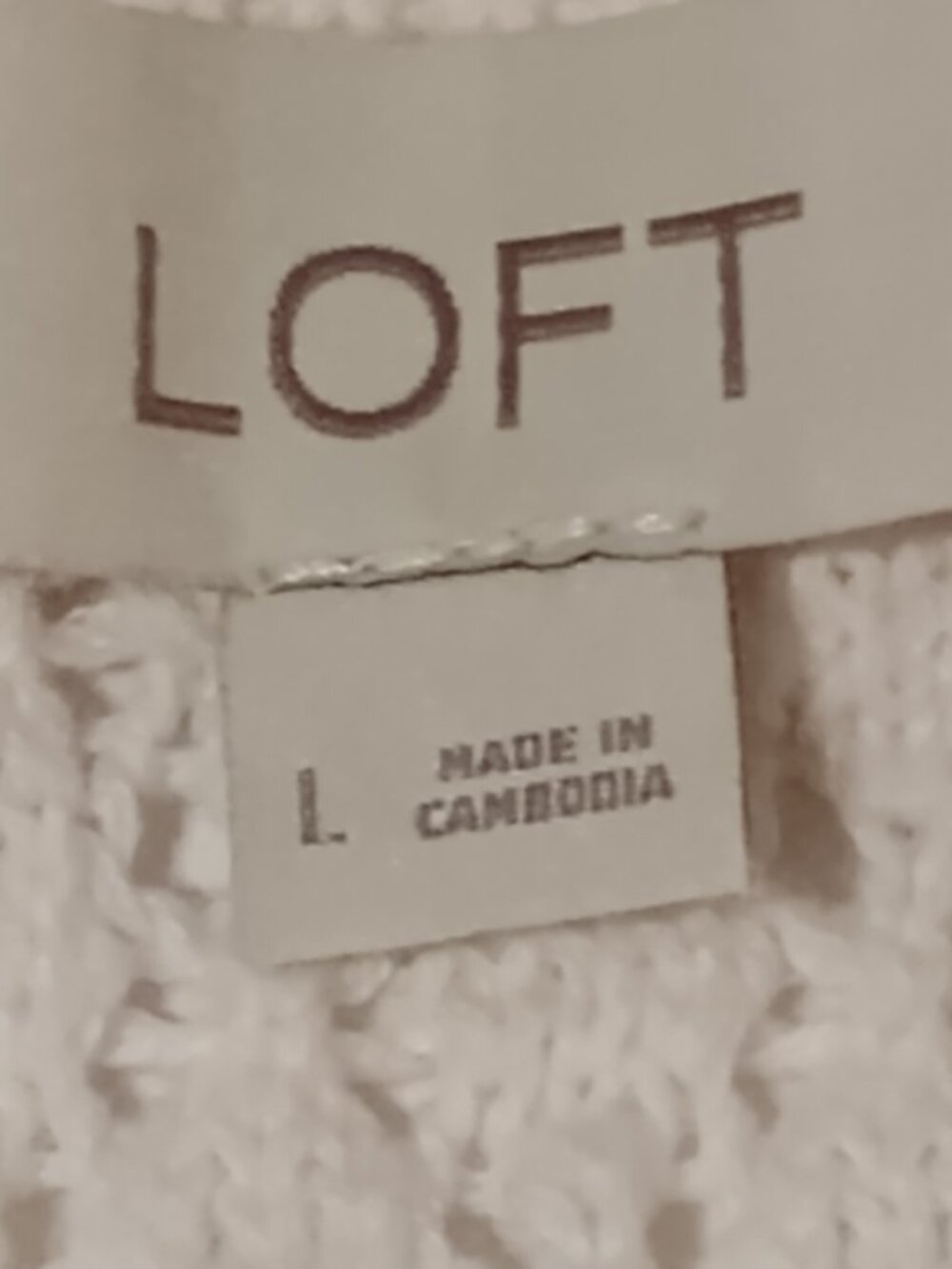 LOFT Women’s Large Ivory Pointelle Open Knit Crew Neck Sweater - Picture 6 of 8